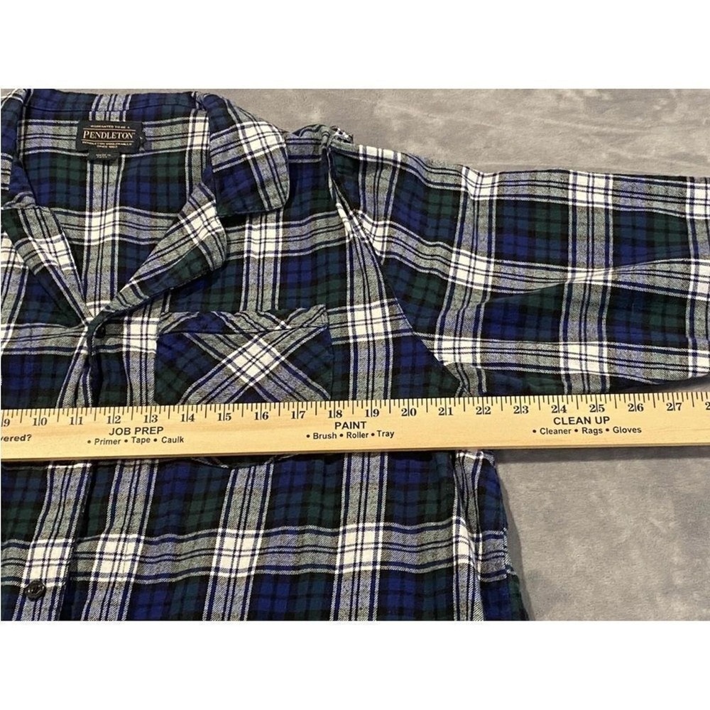 Pendleton Men's Long Sleeve Button Up Shirt Blue Green Plaid Size Large - Picture 5 of 5
